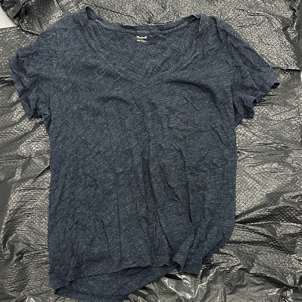 Madewell Navy Short Sleeve V-Neck Tee